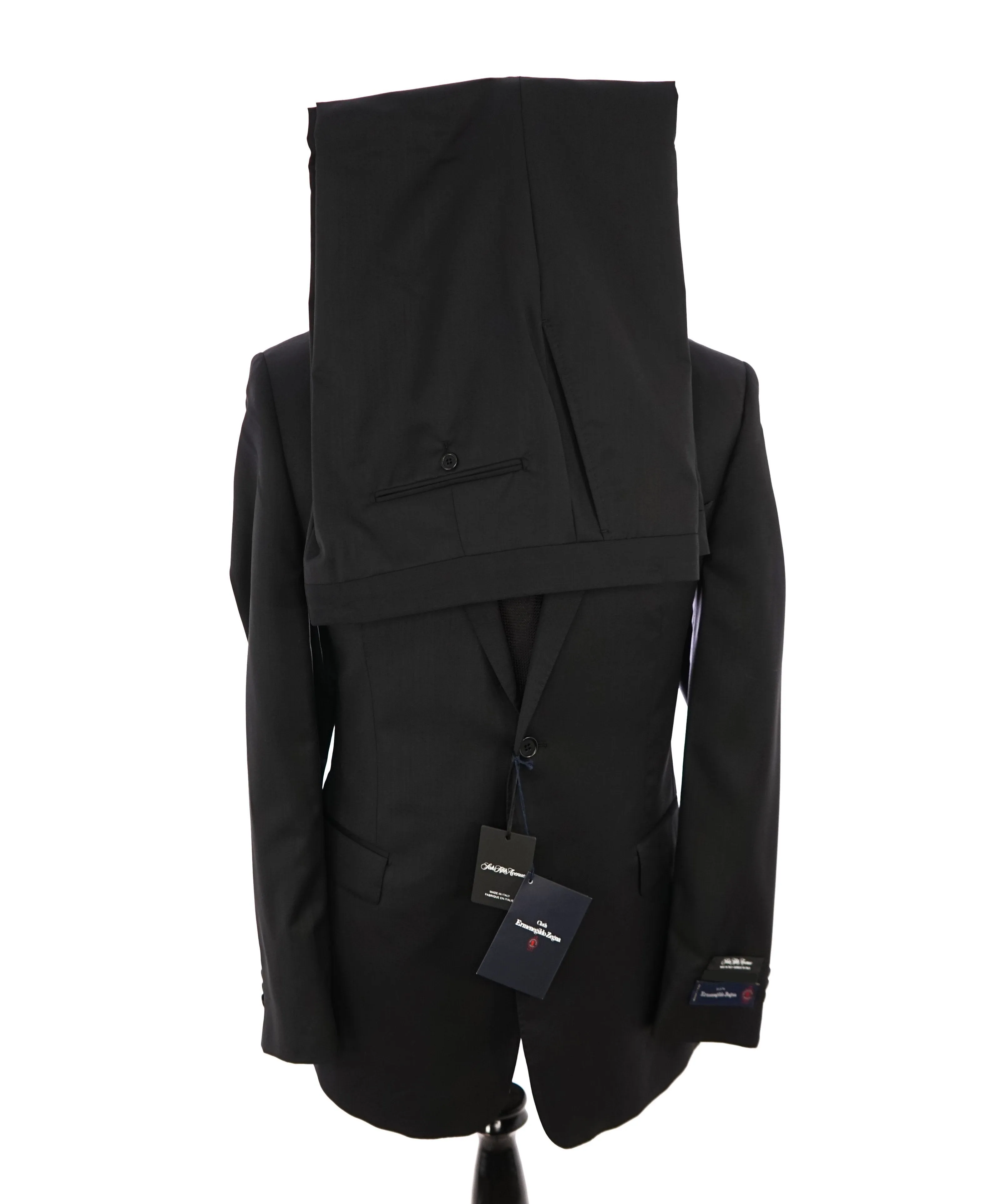 ERMENEGILDO ZEGNA - By SAKS FIFTH AVENUE SILK BLEND "Classic" Black Suit - 44S
