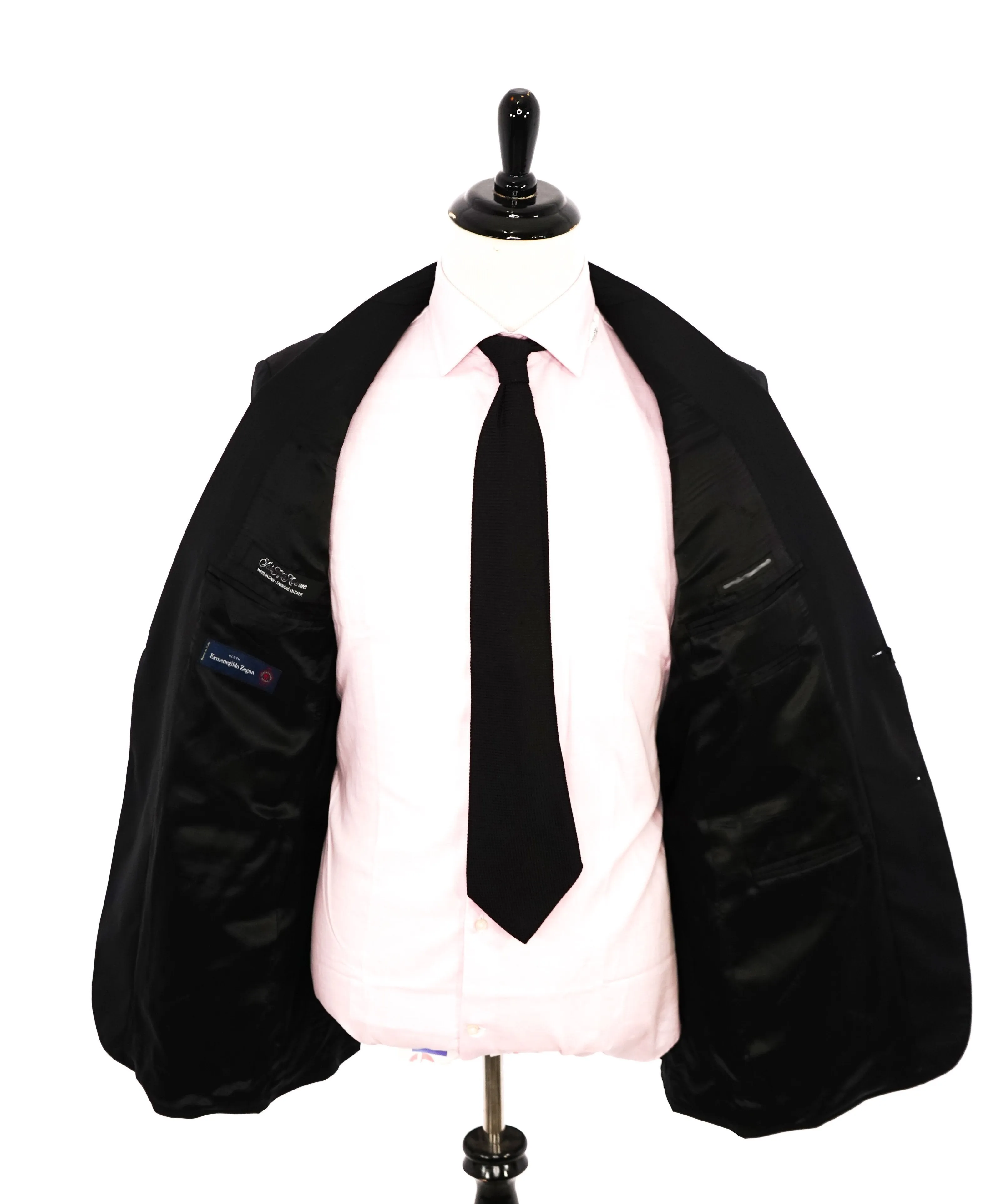 ERMENEGILDO ZEGNA - By SAKS FIFTH AVENUE SILK BLEND "Classic" Black Suit - 44S