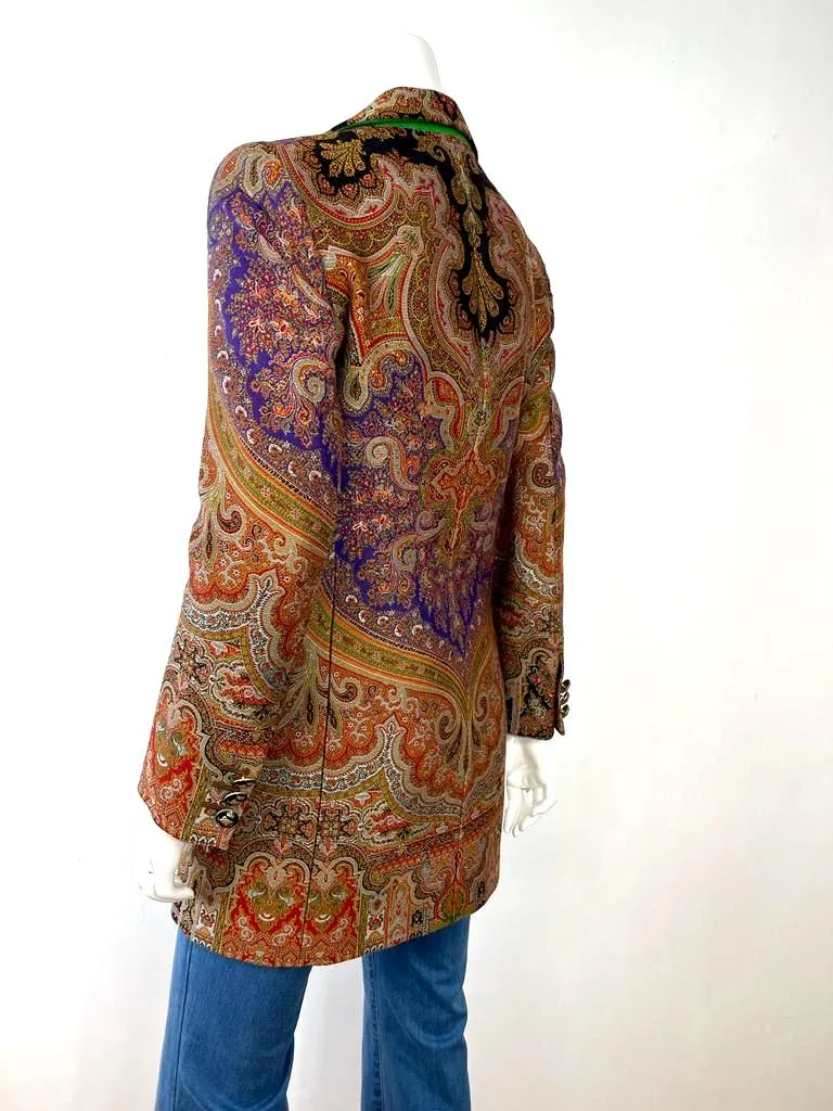 ETRO WOOL JACQUARD BROCADE JACKET DRESS IN MULTICOLOR