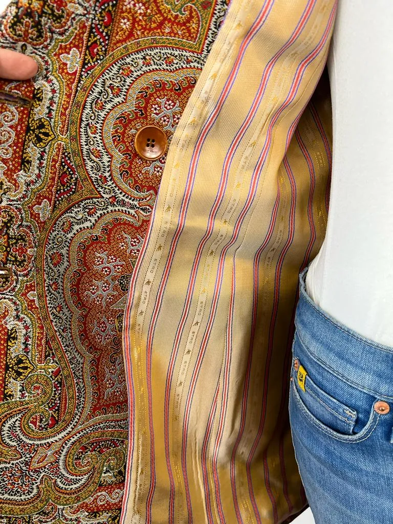 ETRO WOOL JACQUARD BROCADE JACKET DRESS IN MULTICOLOR