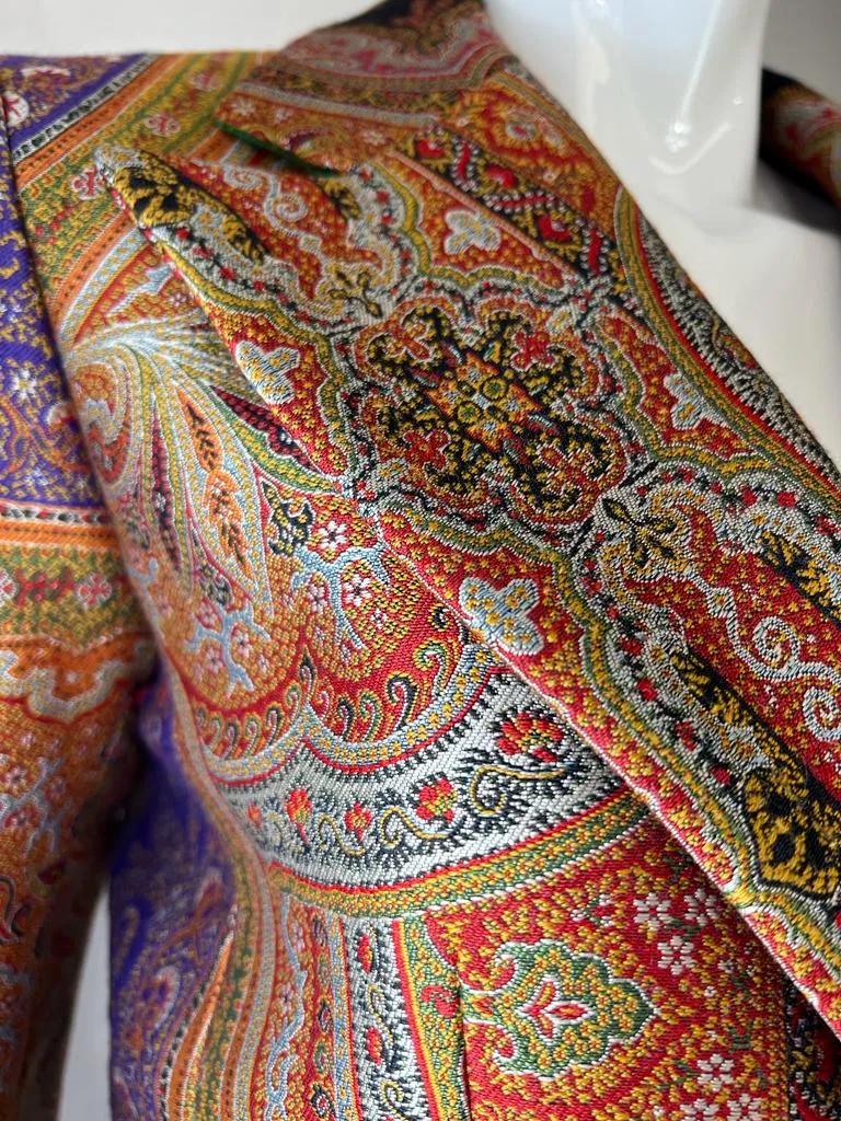 ETRO WOOL JACQUARD BROCADE JACKET DRESS IN MULTICOLOR