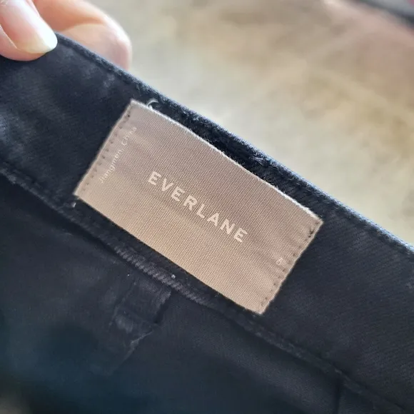 Everlane High Waist Cropped Wide Leg Pants Jeans Navy Blue Size 29
