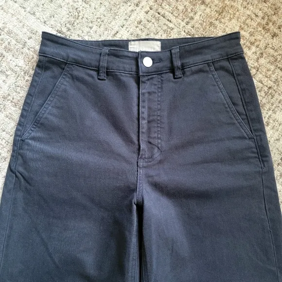 Everlane High Waist Cropped Wide Leg Pants Jeans Navy Blue Size 29