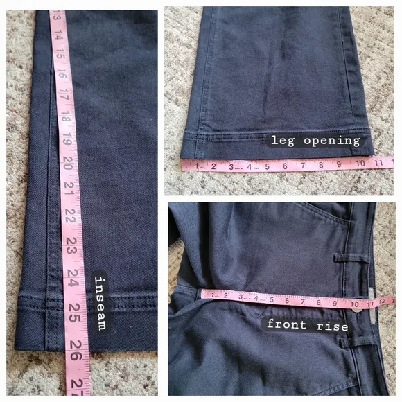 Everlane High Waist Cropped Wide Leg Pants Jeans Navy Blue Size 29