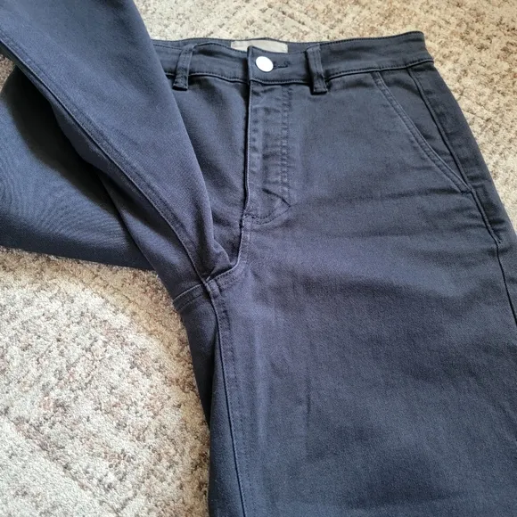 Everlane High Waist Cropped Wide Leg Pants Jeans Navy Blue Size 29