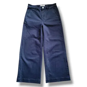 Everlane High Waist Cropped Wide Leg Pants Jeans Navy Blue Size 29