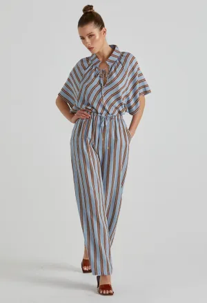 Fate & Becker - Grounded Pant - Blue/Tobacco Stripe