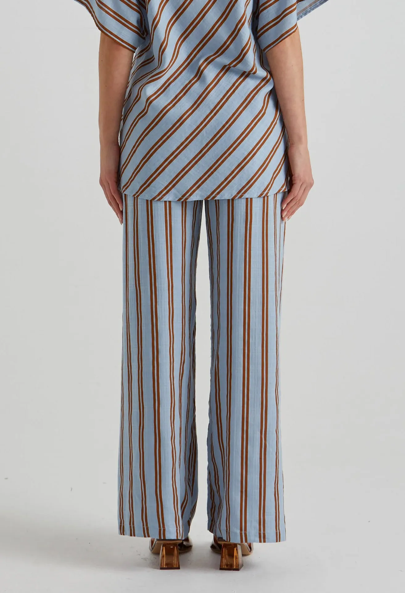 Fate & Becker - Grounded Pant - Blue/Tobacco Stripe
