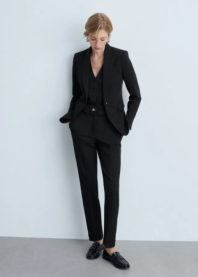 Fitted suit jacket - Black