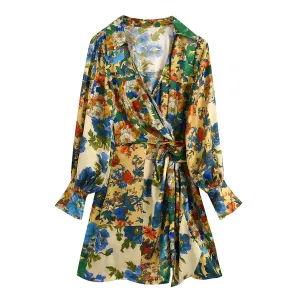 Flashback Floral Wrapped Up Mini Dress