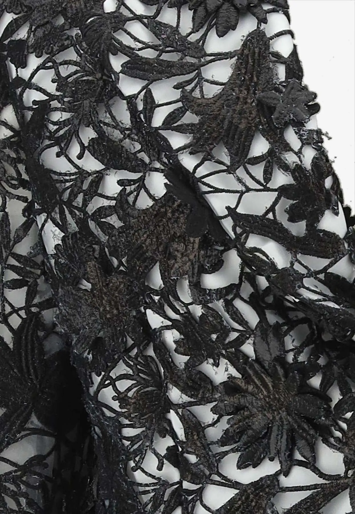 Floral Lace Single-Breasted Blazer