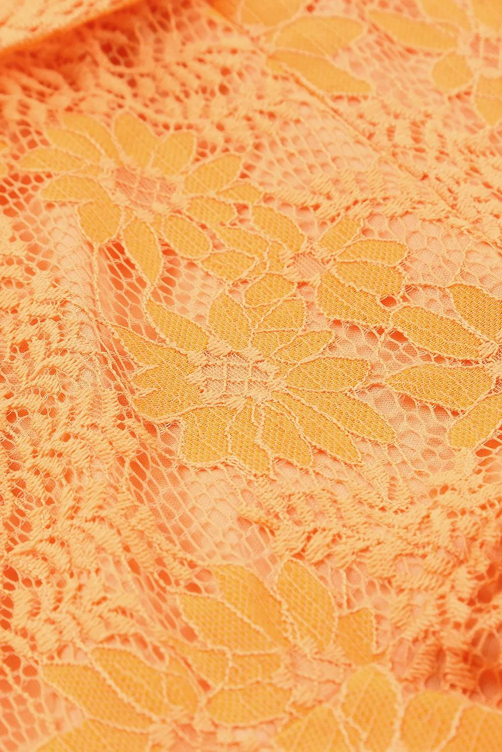 Flutter Sleeve Wrap V-Neck Floral Lace Dress