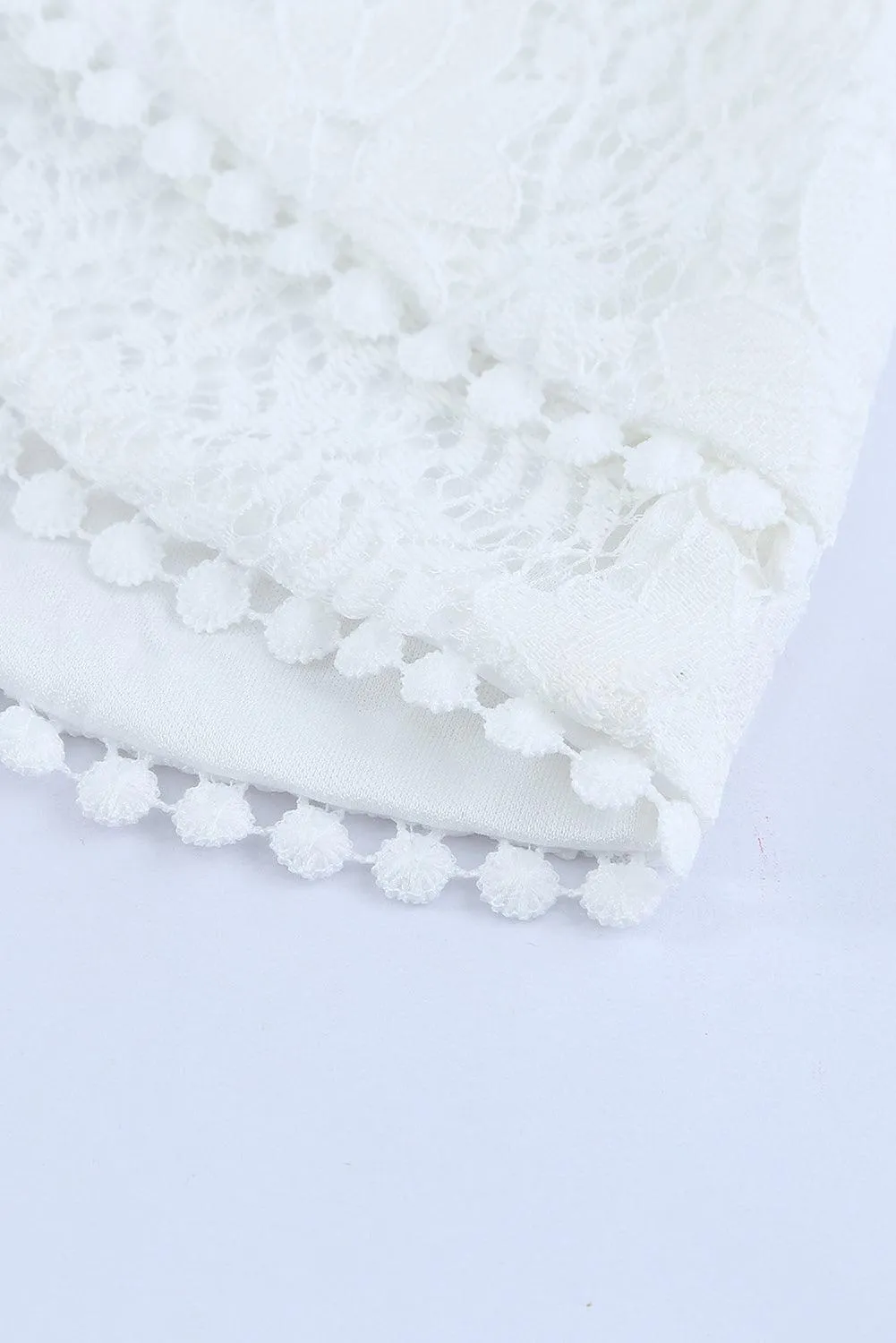 Flutter Sleeve Wrap V-Neck Floral Lace Dress