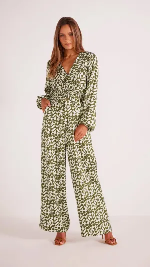 Flynn Wide Leg Pants - Cream/Green A FURTHER 15% OFF AUTOMATICALLY APPLIED AT CHECKOUT