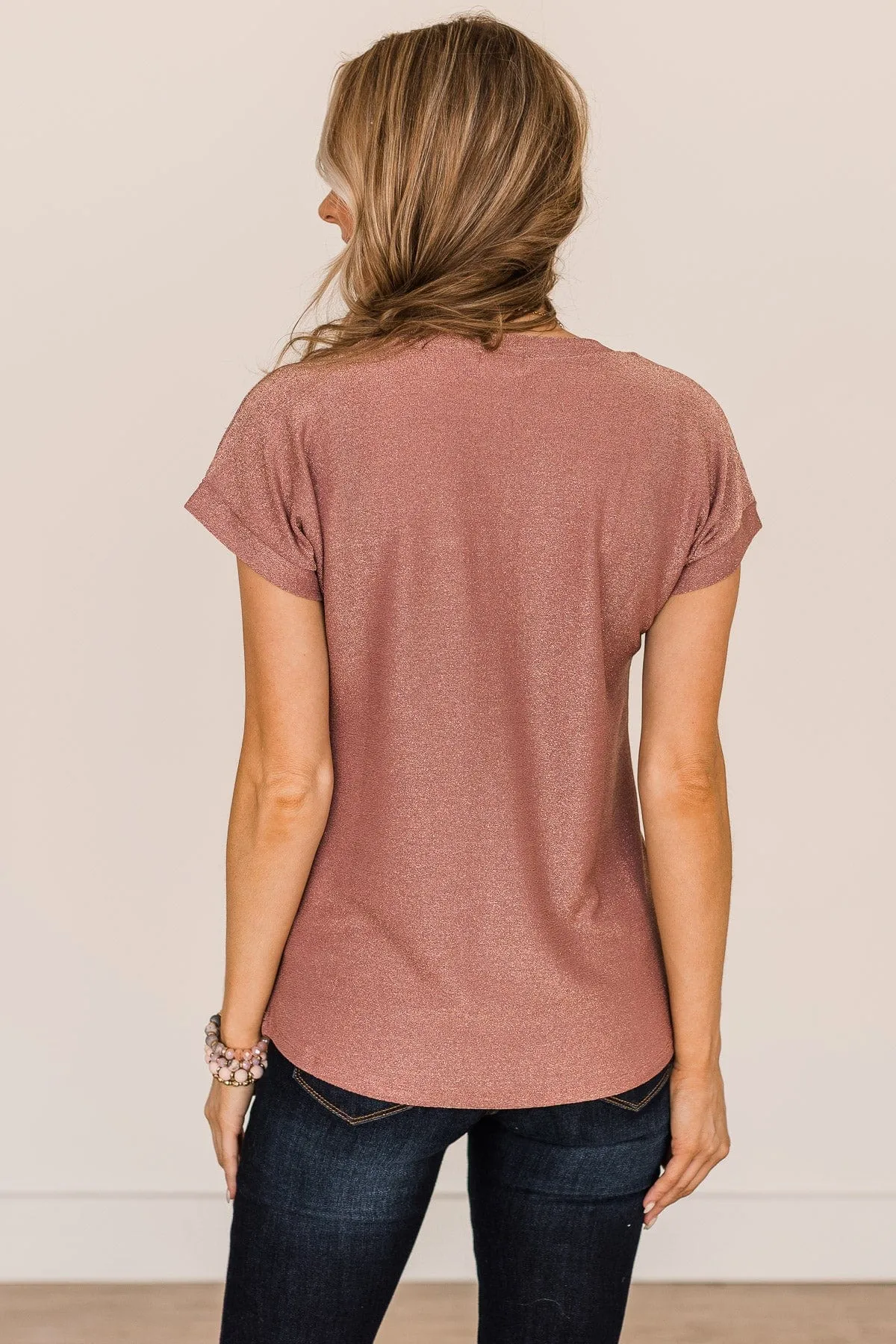 Free To Shine V-Neck Pocket Top- Pink