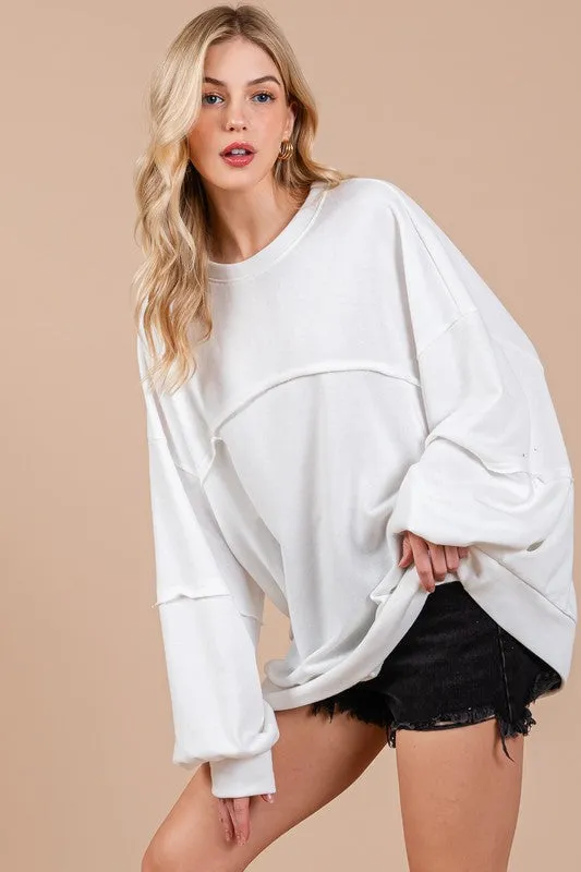 French Terry Solid Knit Top