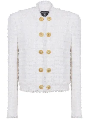 Fringed tweed jacket