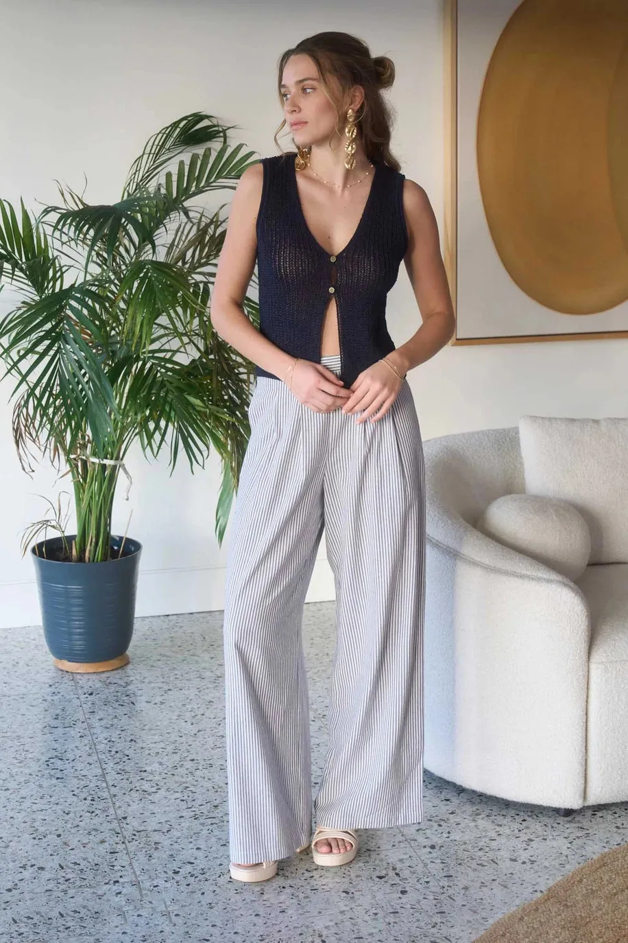 Front Button Crochet Top