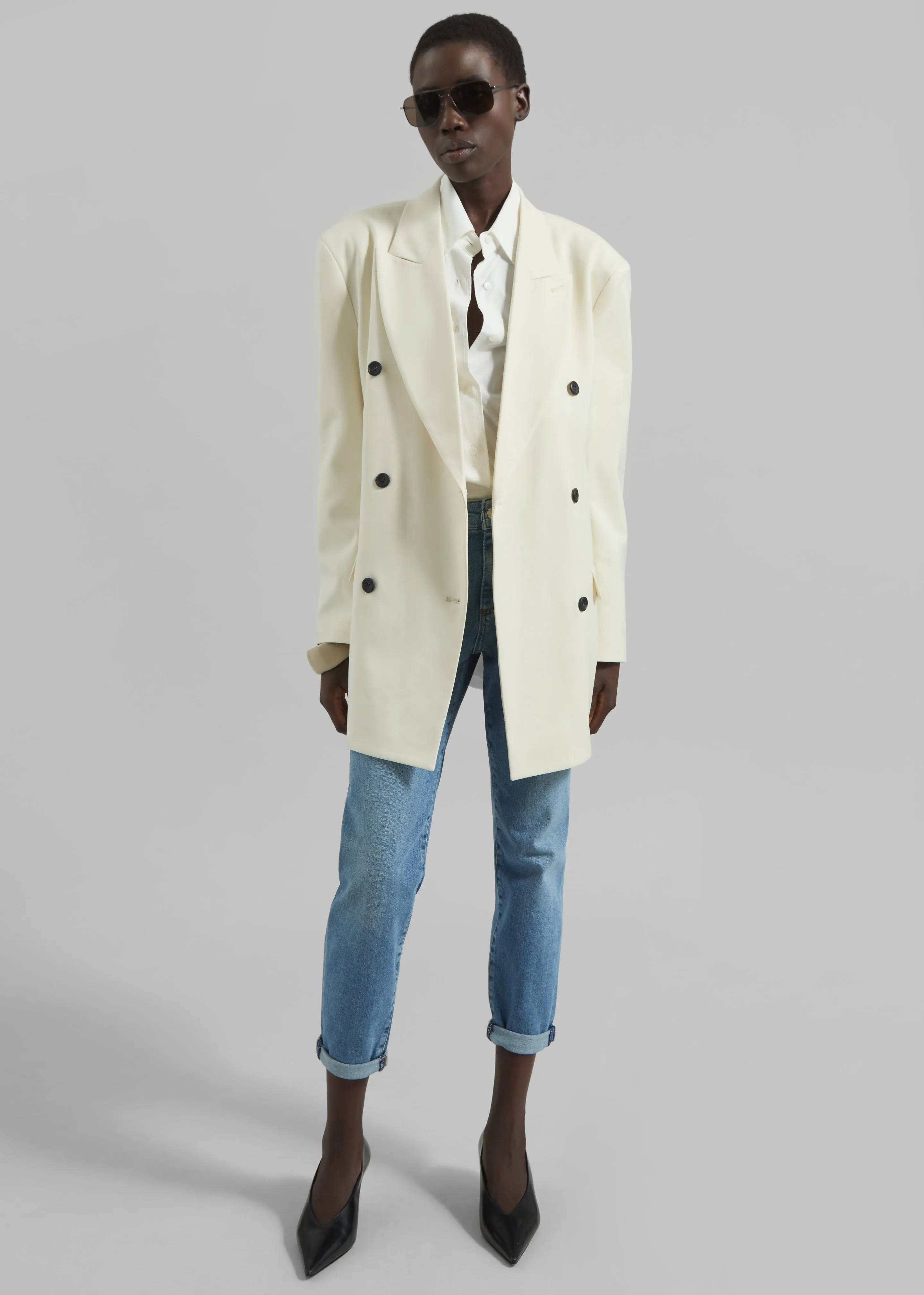 Gavle Double-Breasted Blazer - Ivory