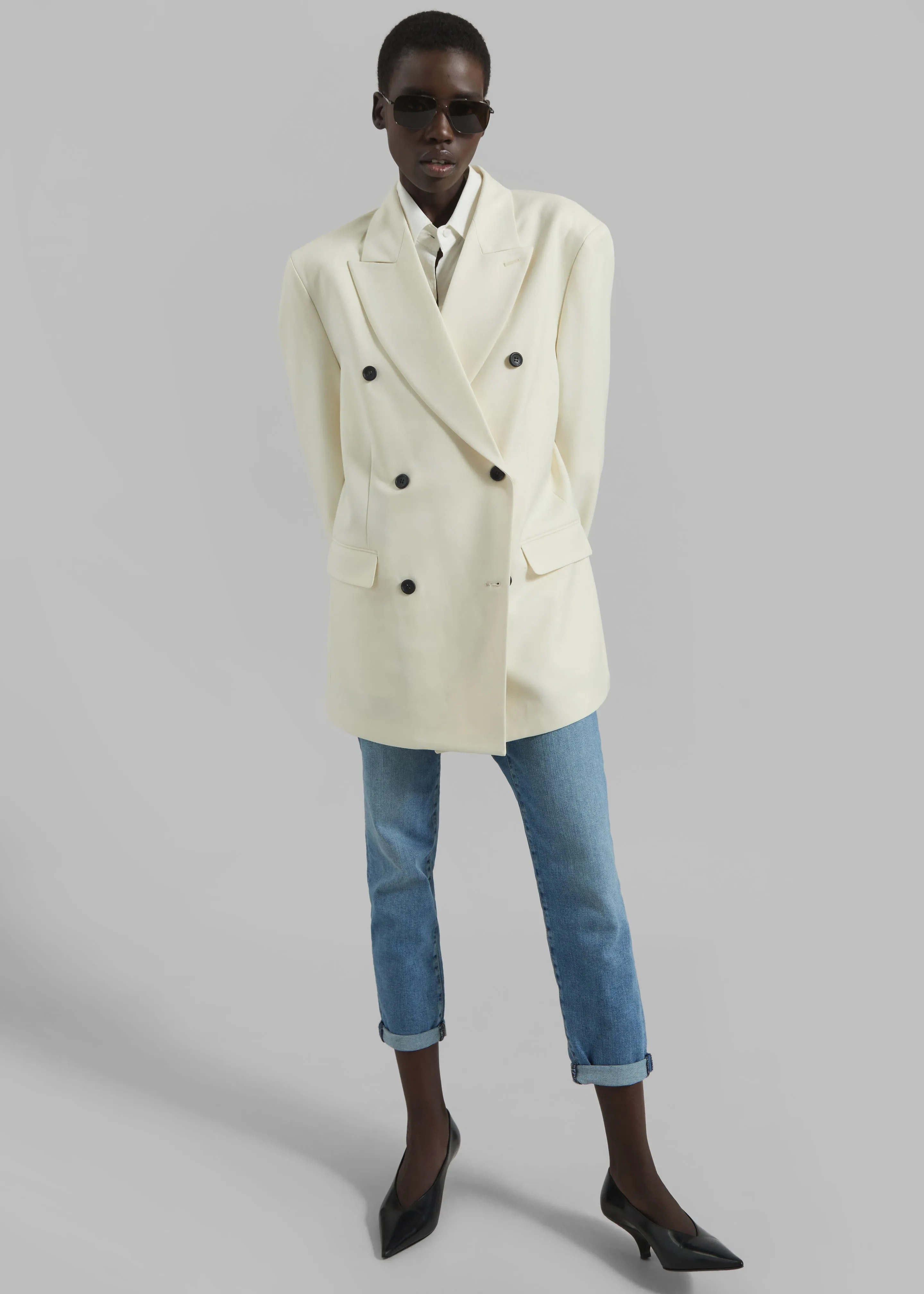 Gavle Double-Breasted Blazer - Ivory