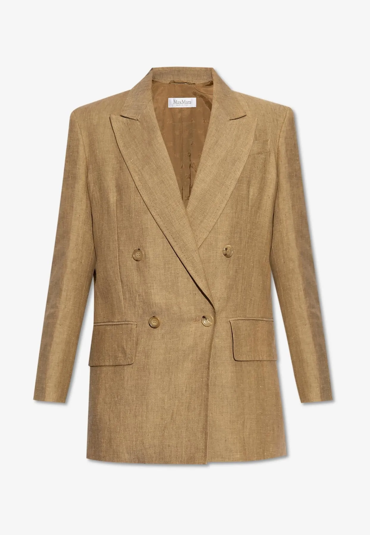 Gerla Double-Breasted Linen Blazer