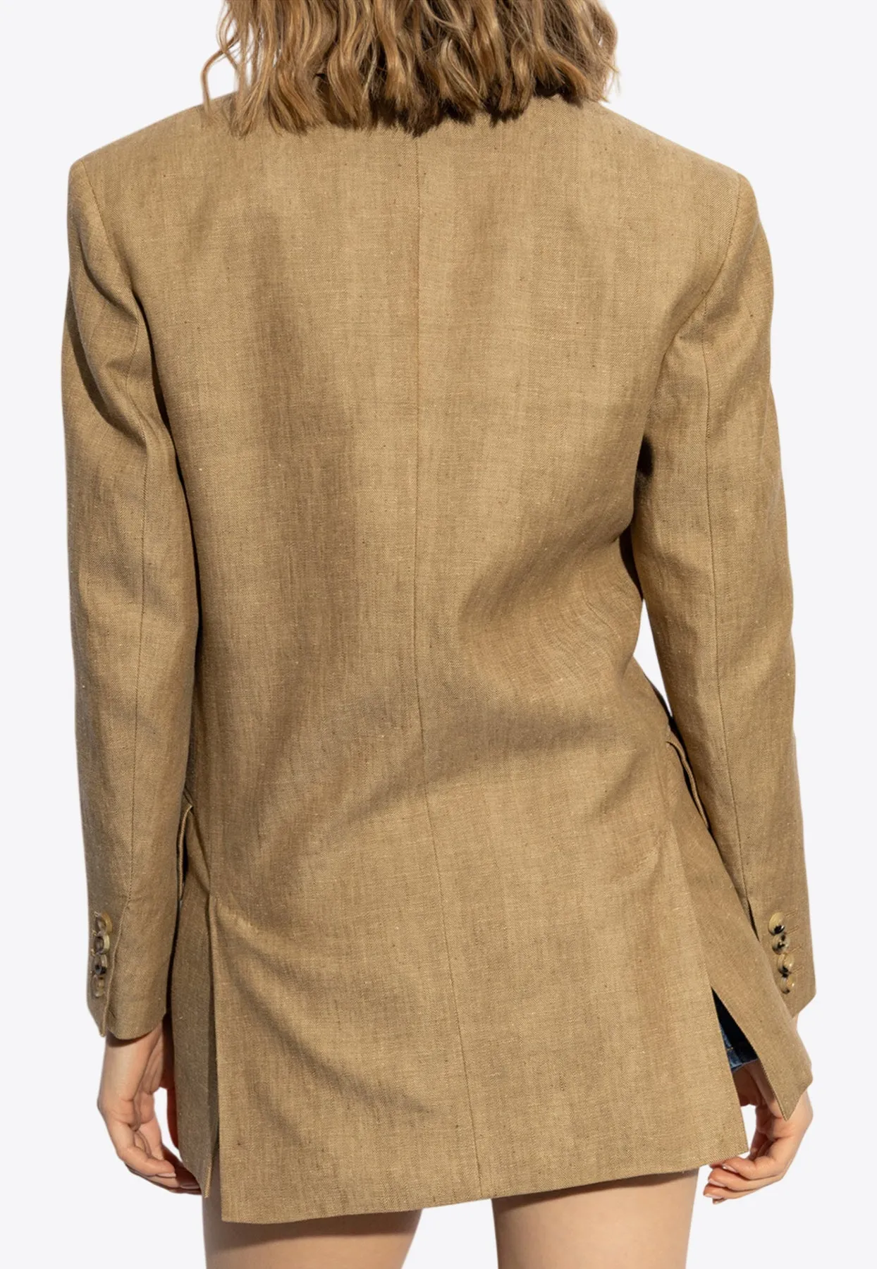 Gerla Double-Breasted Linen Blazer