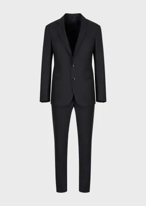 GIORGIO ARMANI - Jet Black 2-Button Super 150's “TAYLOR” Collection Suit - 38S