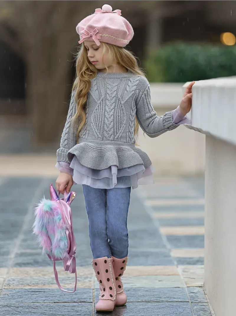 Girls Cute As Pie Tutu Sweater