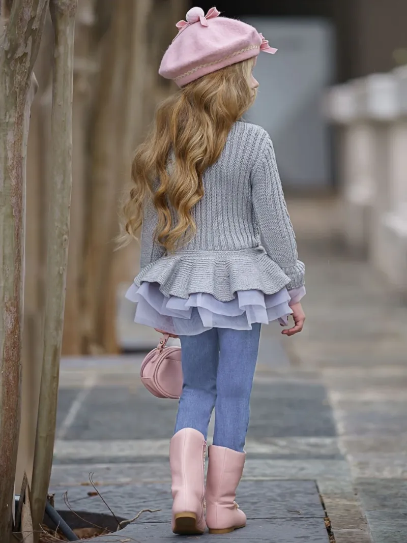 Girls Cute As Pie Tutu Sweater