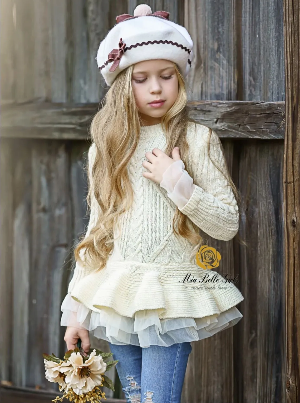 Girls Cute As Pie Tutu Sweater