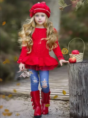 Girls Cute As Pie Tutu Sweater