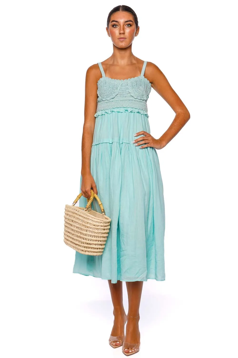 Gisella Beryl Hand Crochet Midi Dress
