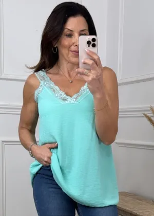 Golda Mint Lace Trim Cami