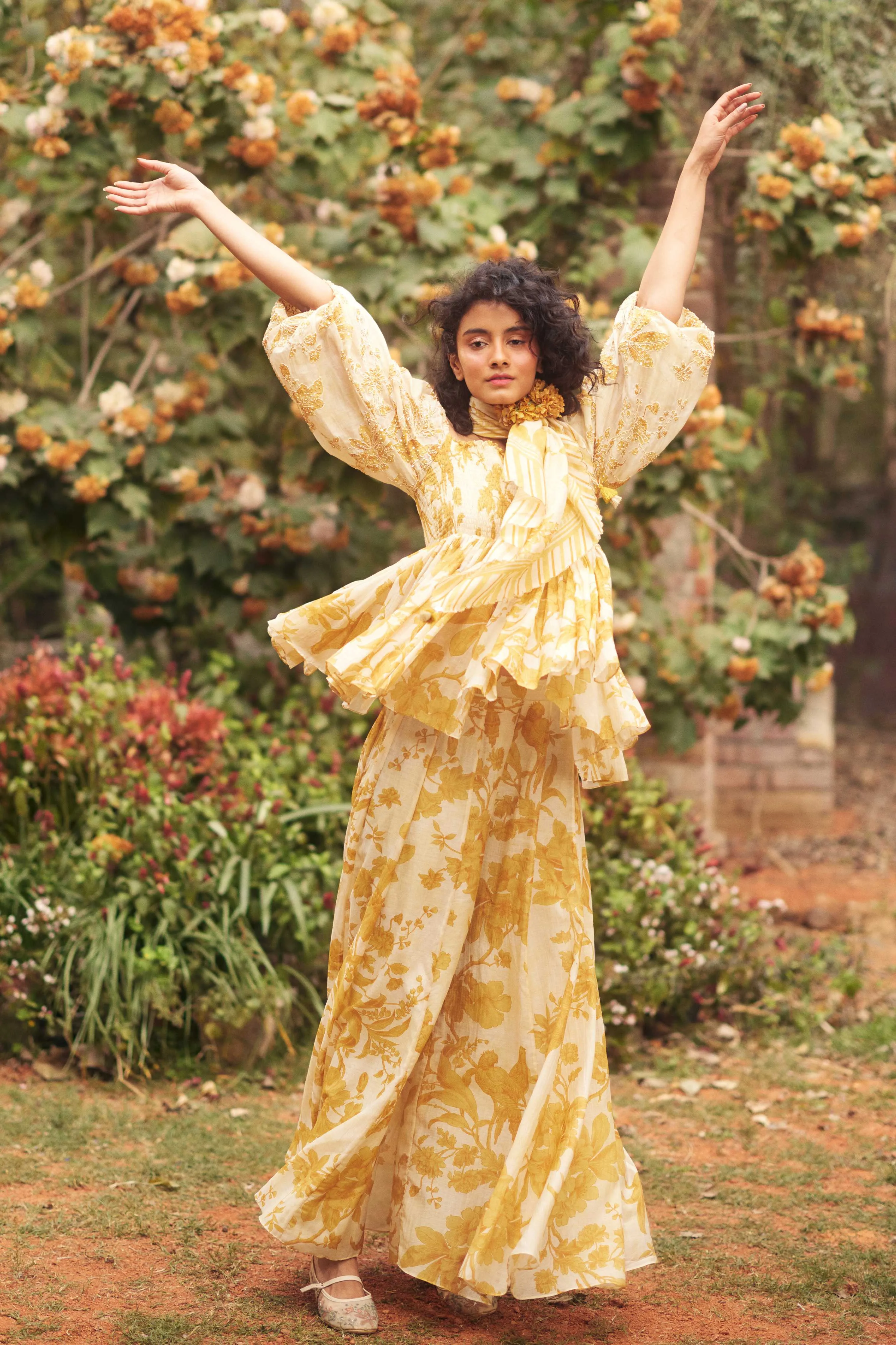 Golden Yellow Peplum Set