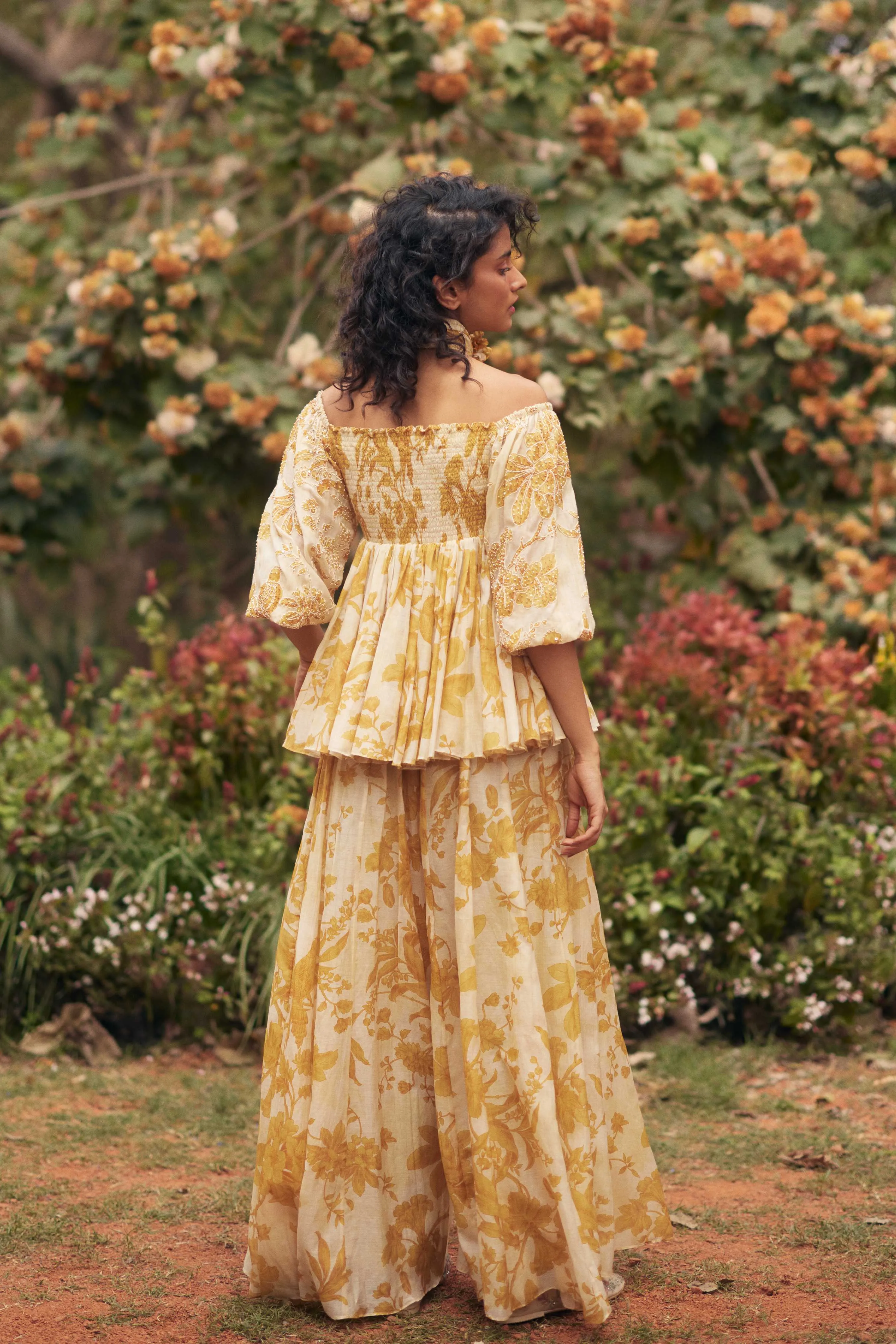 Golden Yellow Peplum Set