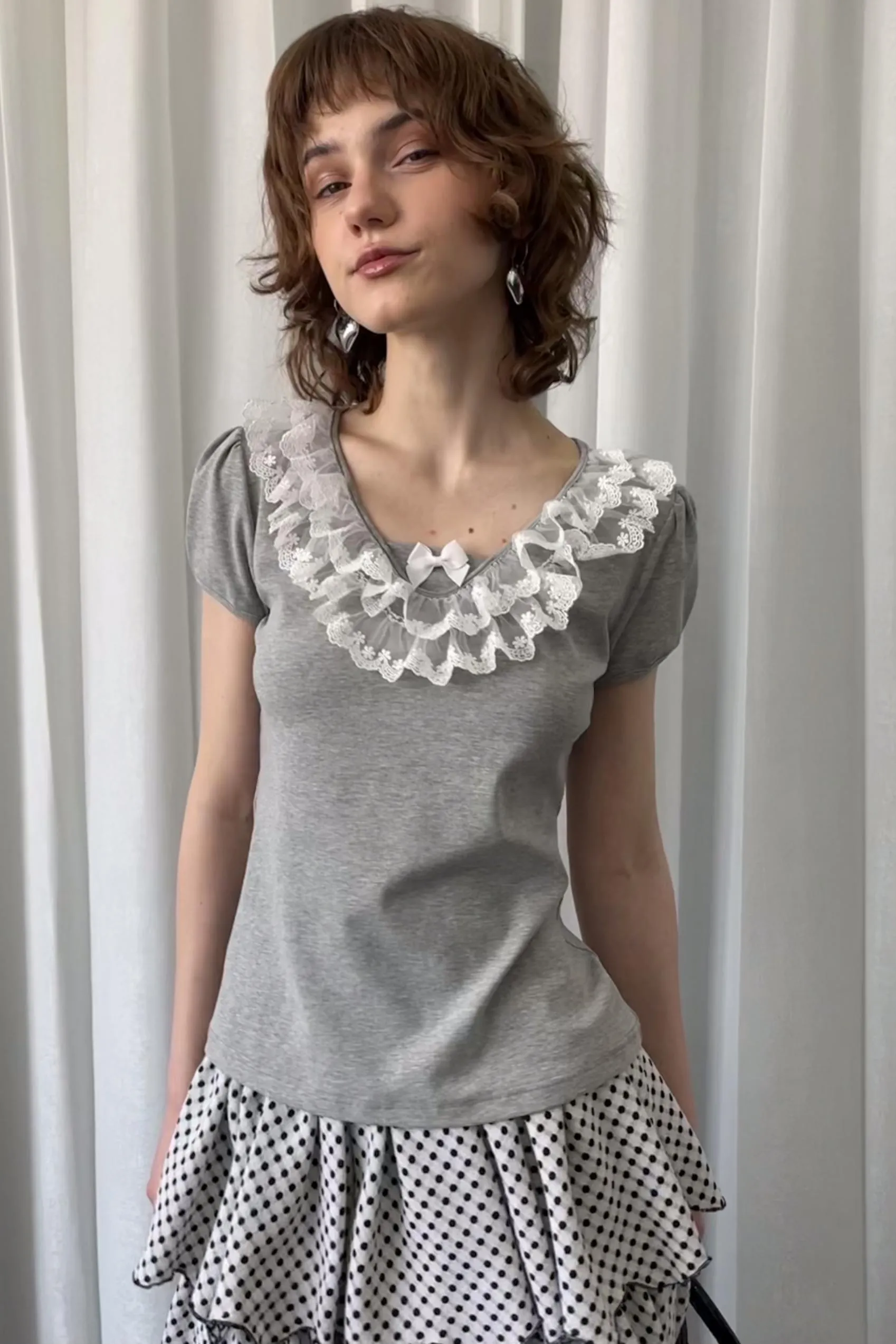 Gray V-Neck Tee