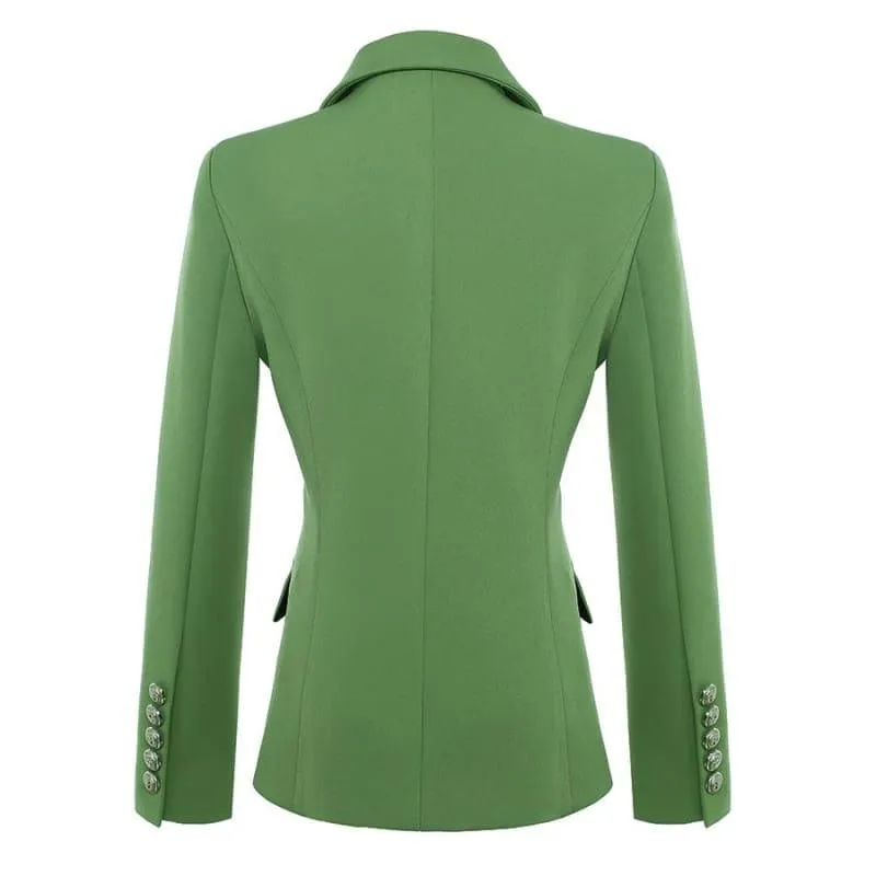 Green  Baroque Designer Double Breasted Blazer