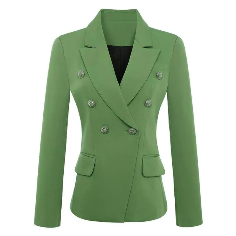 Green  Baroque Designer Double Breasted Blazer