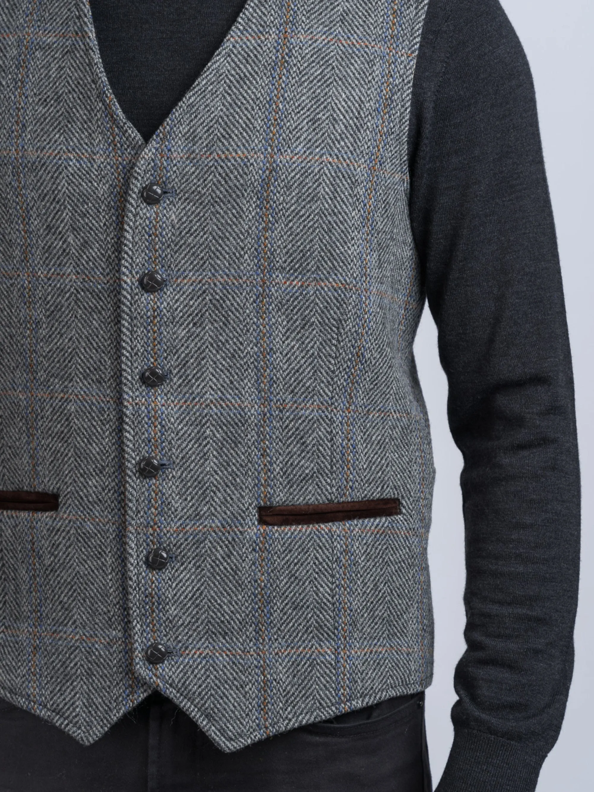 Grey Hunting Tweed Waistcoat & Vest