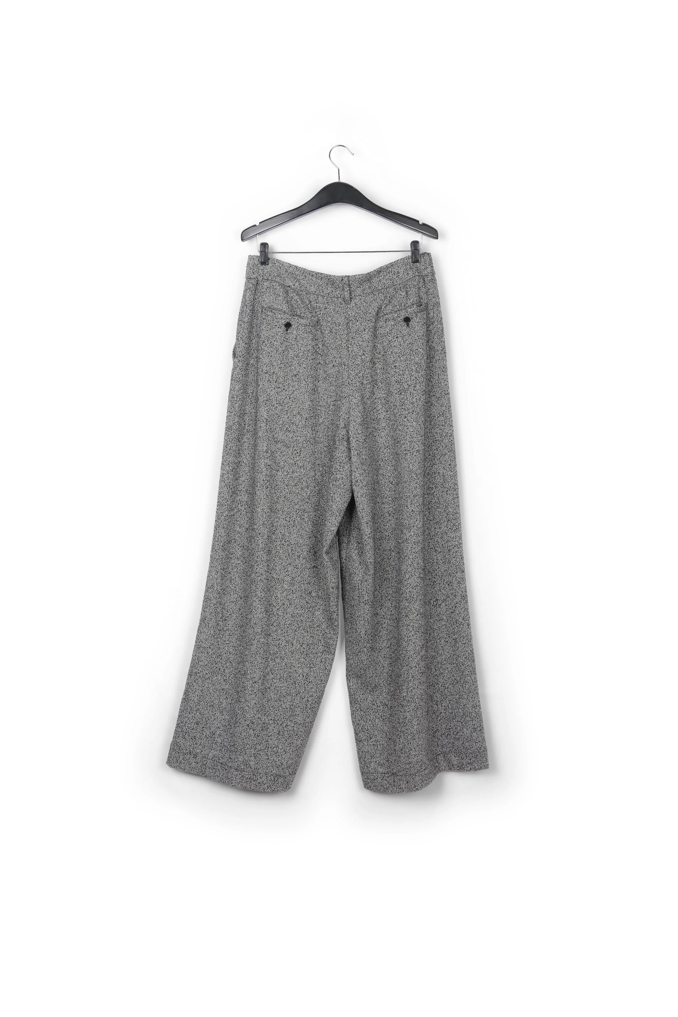 Grey mélange wide-leg pants