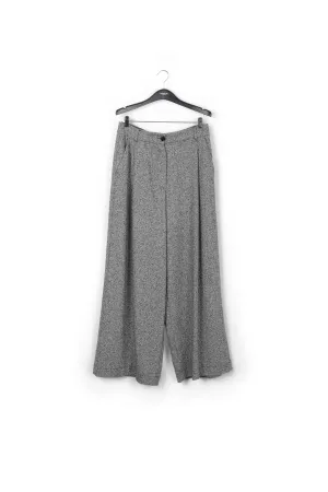 Grey mélange wide-leg pants