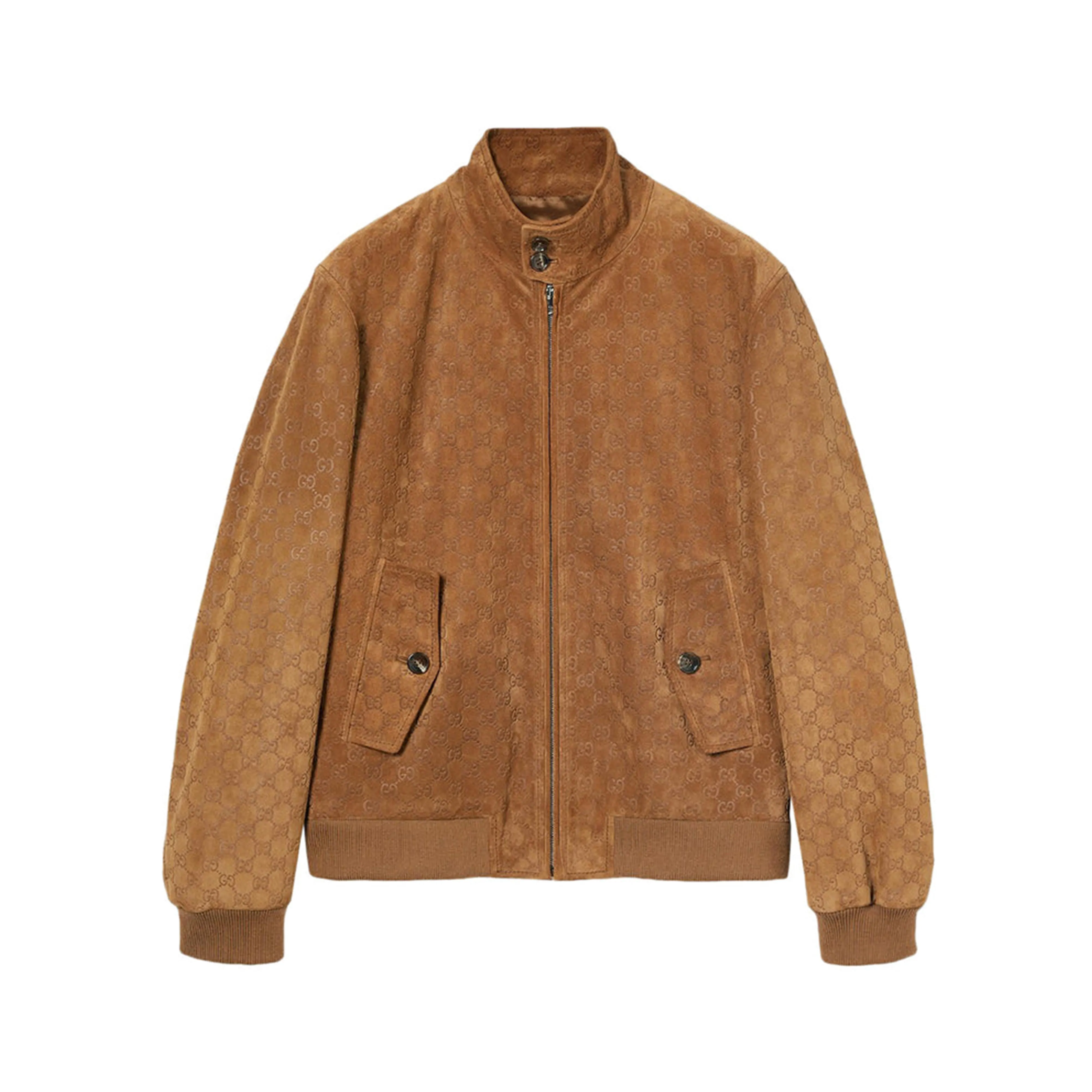 GUCCI Suede Logo All Over Bomber Jacket