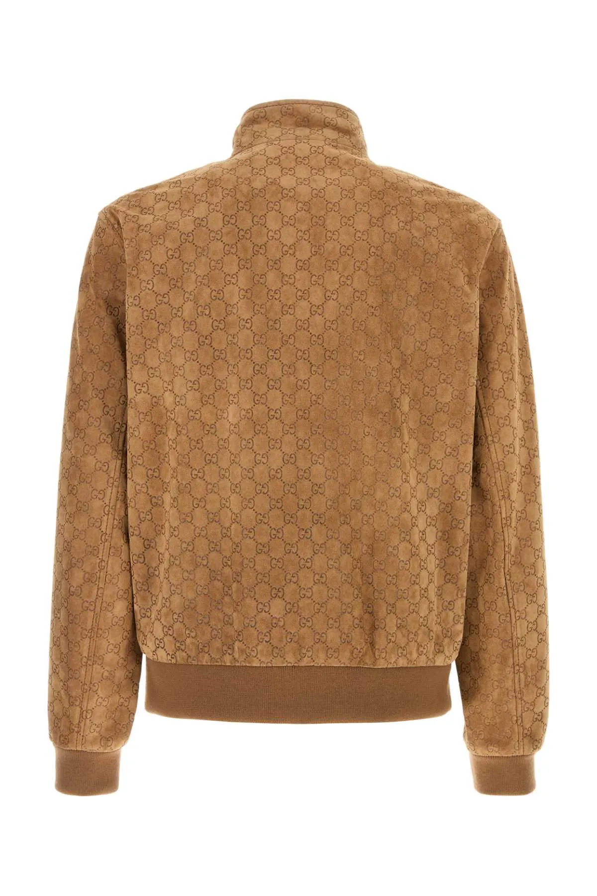 GUCCI Suede Logo All Over Bomber Jacket
