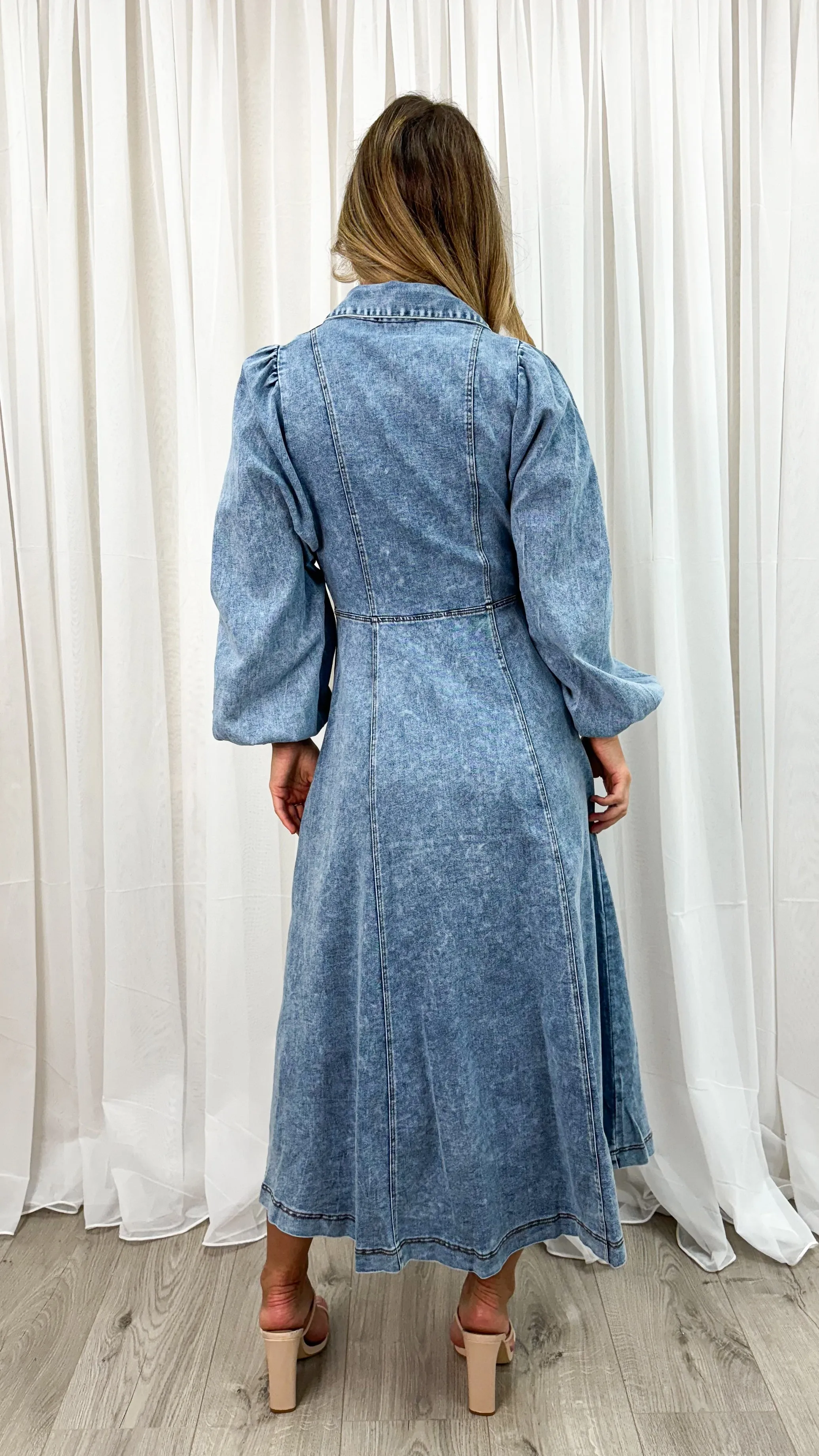 GWEN DRESS - DENIM