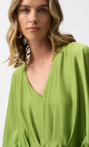Hammered Satin Peplum style Top - 2 colours Joseph Ribkoff
