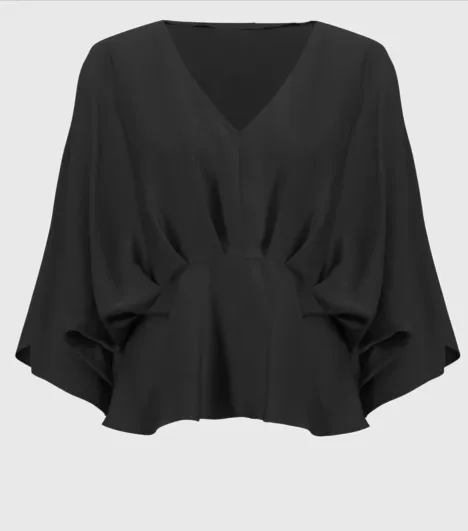 Hammered Satin Peplum style Top - 2 colours Joseph Ribkoff