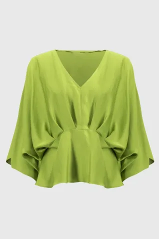 Hammered Satin Peplum style Top - 2 colours Joseph Ribkoff
