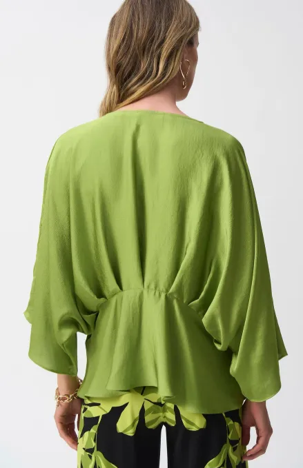 Hammered Satin Peplum style Top - 2 colours Joseph Ribkoff
