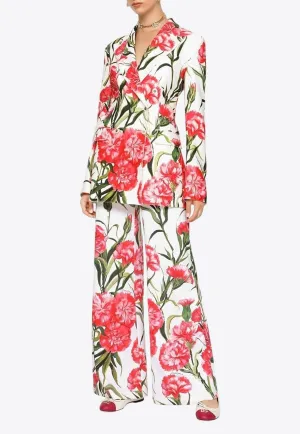 Happy Garden Double-Breasted Blazer