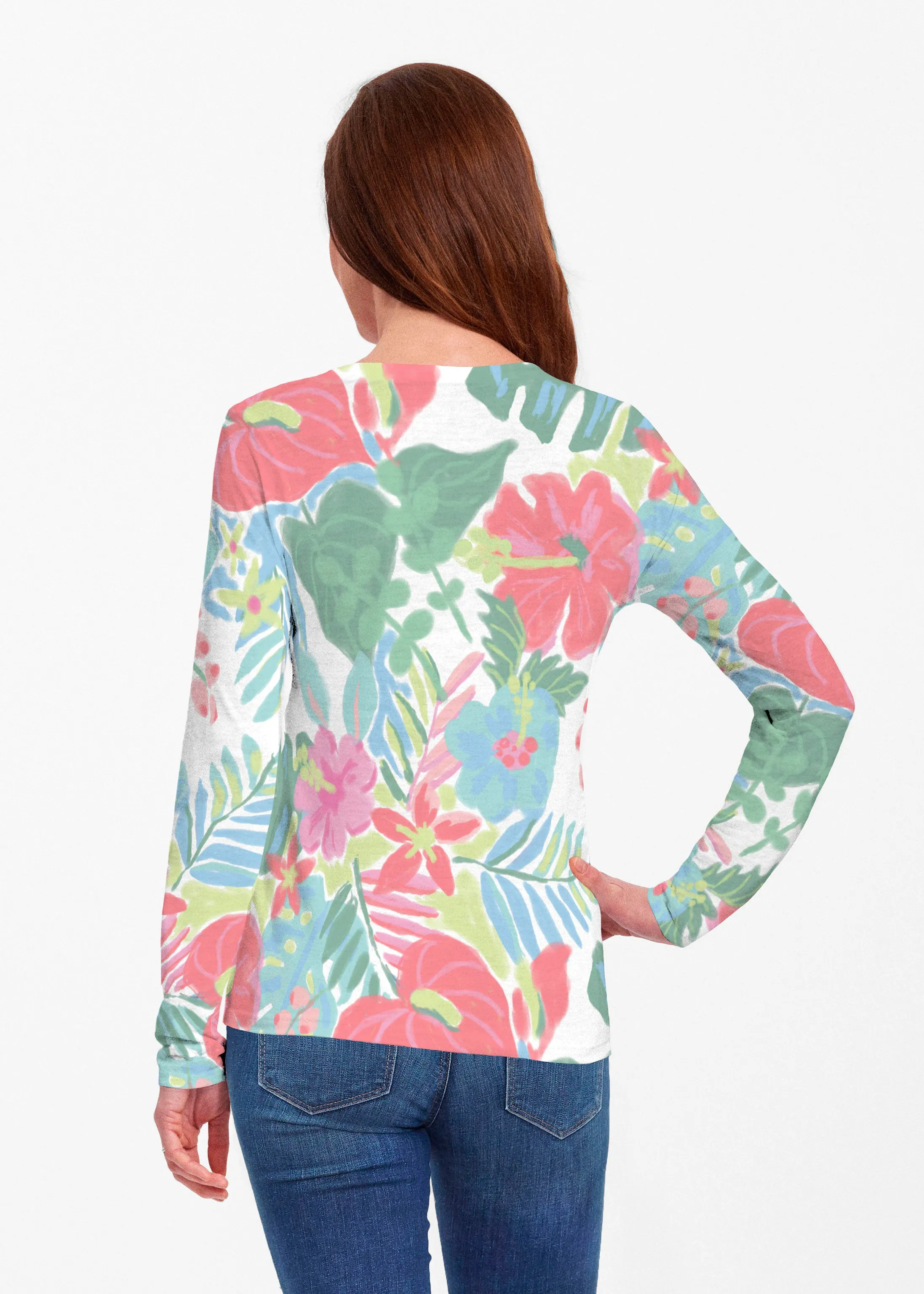 Hawaiian Fling (22141) ~ Classic V-neck Long Sleeve Top